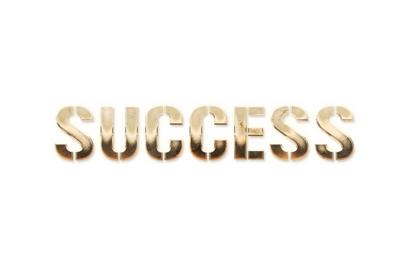 WORD SUCCESS typography 3D text effects art PNG images free